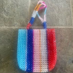 Vintage Multicolor Beaded Shoulder Bag